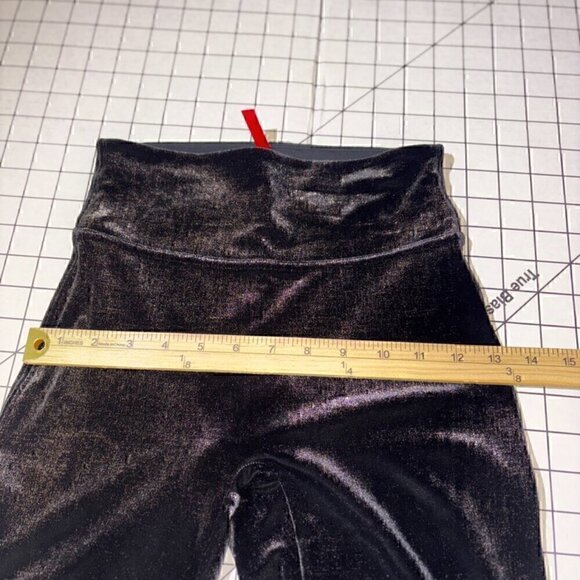 Spanx Velvet Leggings Black Gold Metallic Shine Shimmer High Rise Stretch 20188R - Picture 10 of 13
